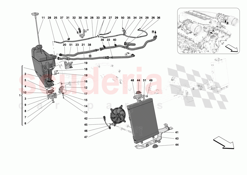 ENGINE OIL RADIATOR AND TANK of Ferrari Ferrari 12Cilindri