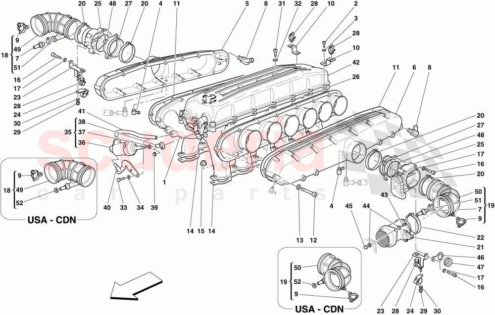 INTAKE MANIFOLD of Ferrari Ferrari 612 Sessanta