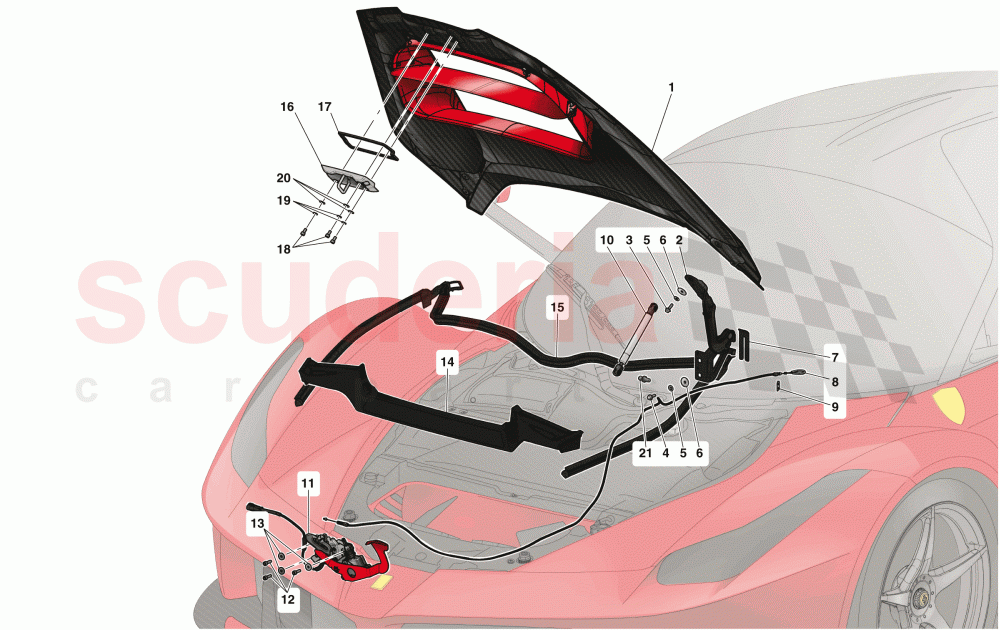 FRONT LID AND RELEASE MECHANISM of Ferrari Ferrari LaFerrari