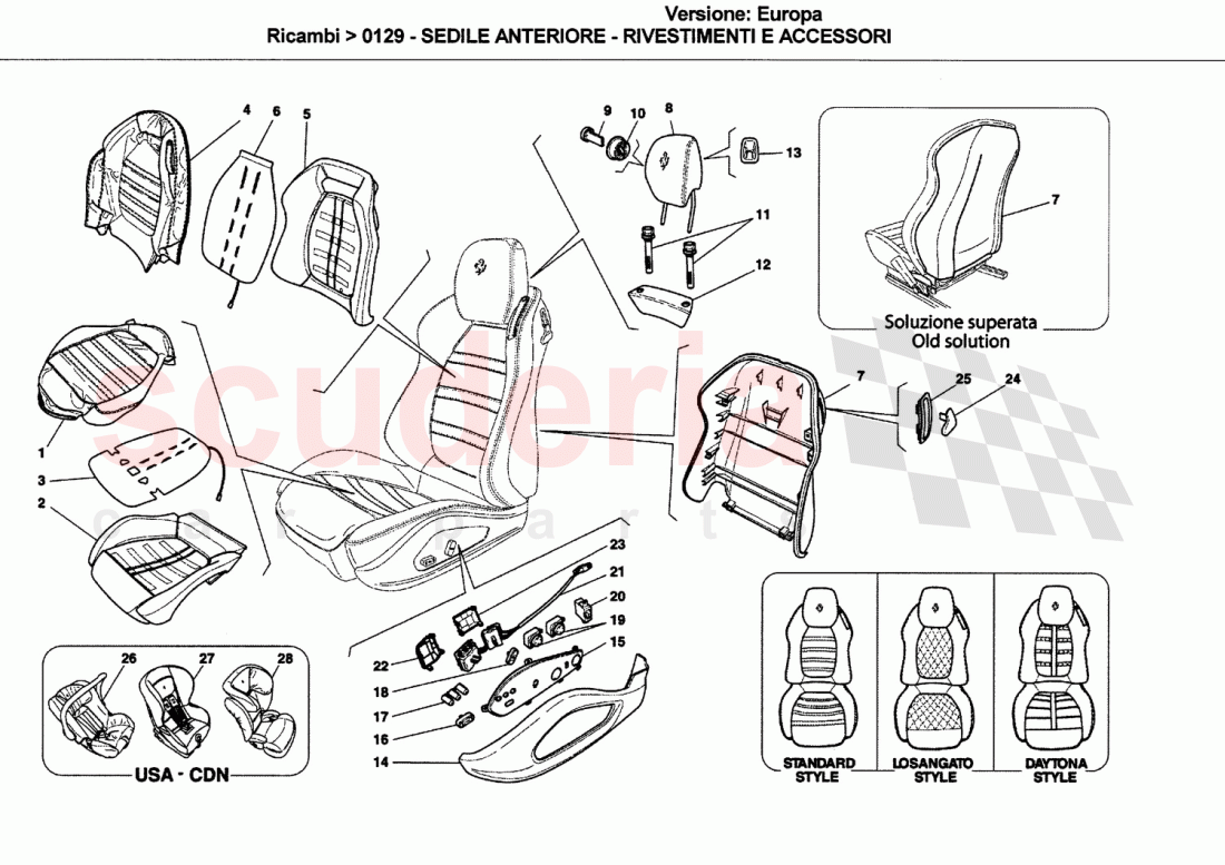 FRONT SEAT - COVERINGS AND ACCESSORIES of Ferrari Ferrari California (2008-2011)