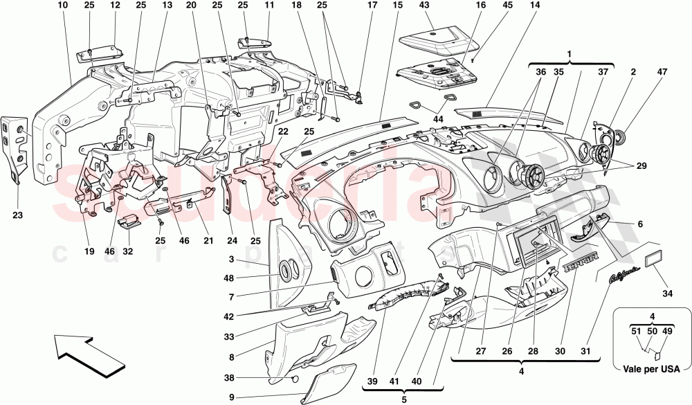 DASHBOARD parts for Ferrari California (2012-2014)