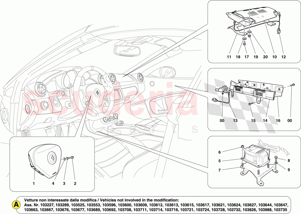 AIRBAG SYSTEM of Ferrari Ferrari California (2012-2014)