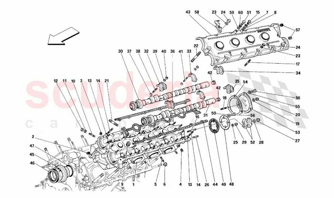 フェラーリ348センター通気口 フェラーリ348センター通気口 L.H. CYLINDER HEAD parts for Ferrari