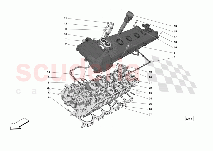 CYLINDER HEADS - LH HEAD of Ferrari Ferrari 12Cilindri