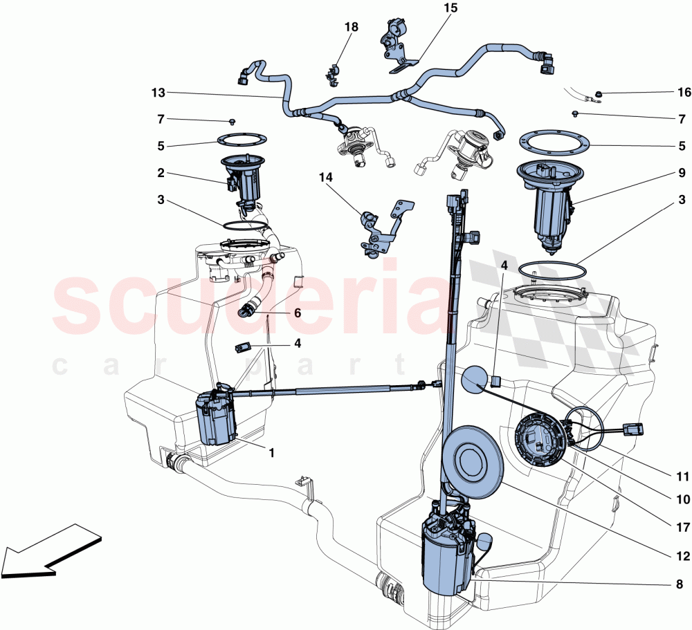 FUEL SYSTEM PUMPS AND PIPES of Ferrari Ferrari 458 Speciale Aperta