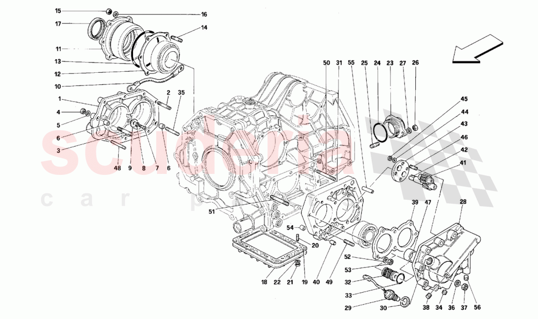 GEARBOX COVERS of Ferrari Ferrari 348 (2.7 Motronic)