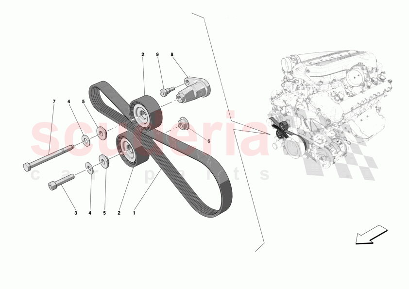 ALTERNATOR DRIVE of Ferrari Ferrari 12Cilindri Spider