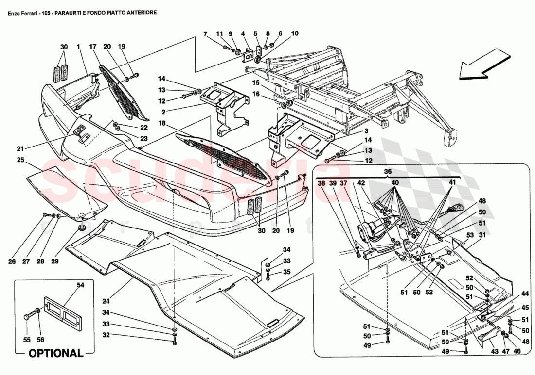 FRONT BUMPER AND FLAT FLOOR PAN of Ferrari Ferrari Enzo
