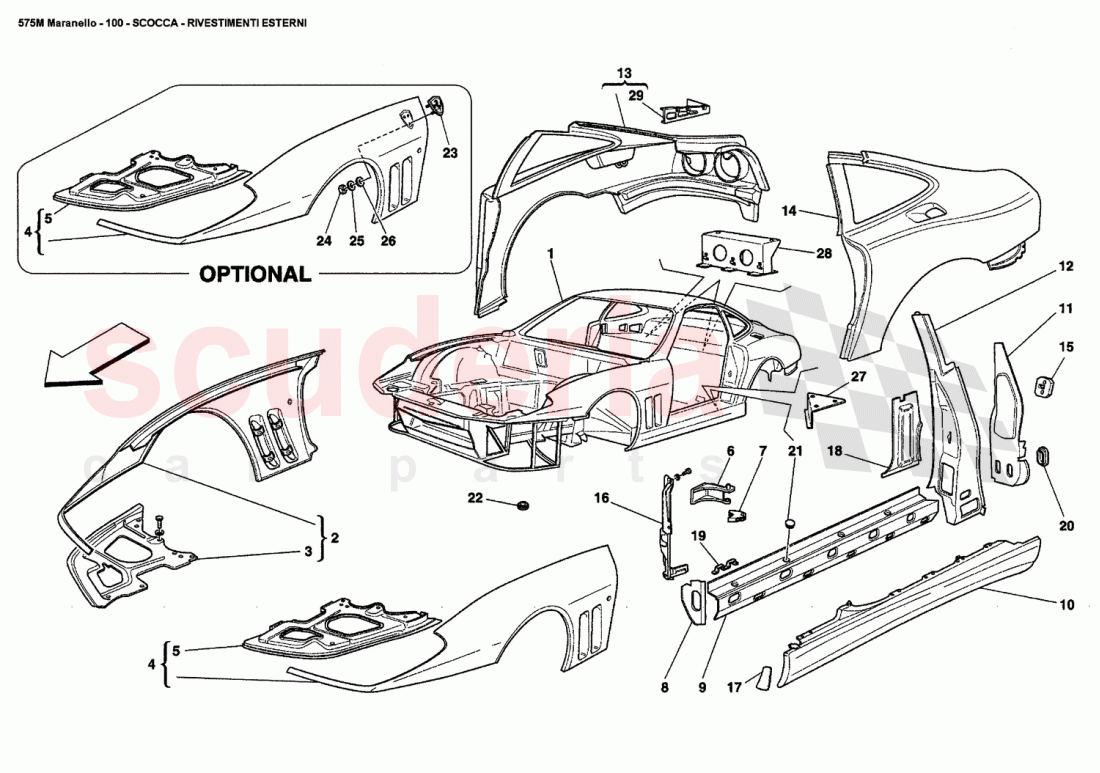 BODY-OUTER TRIMS of Ferrari Ferrari 575M Maranello