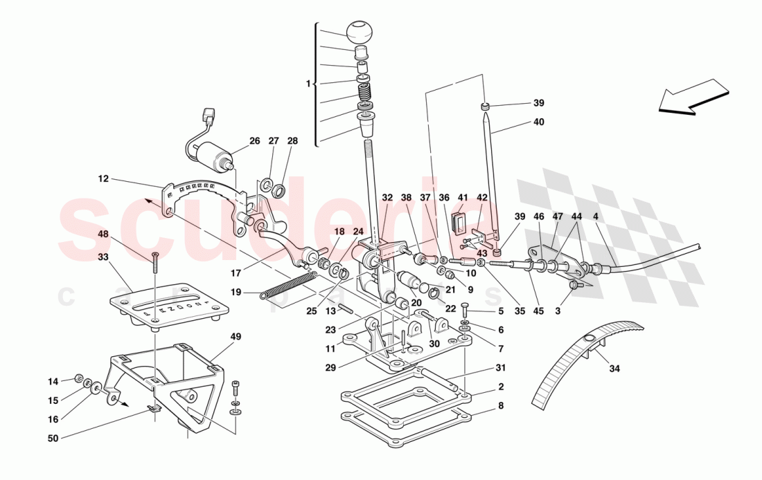 OUTSIDE GEARBOX CONTROLS -Valid for 456M GTA- of Ferrari Ferrari 456 M GT/GTA