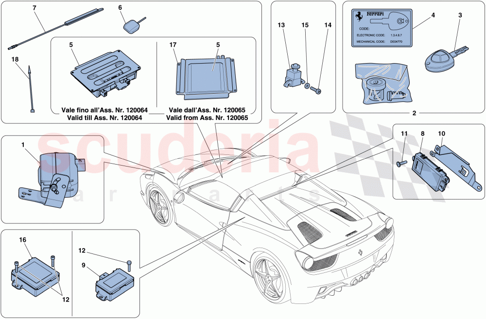 ANTITHEFT SYSTEM of Ferrari Ferrari 458 Spider