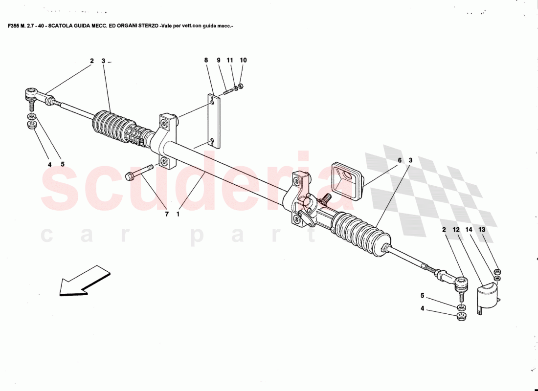MECHANICAL STEERING BOX -Valid far mechanical steering bax cars- of Ferrari Ferrari 355 (2.7 Motronic)