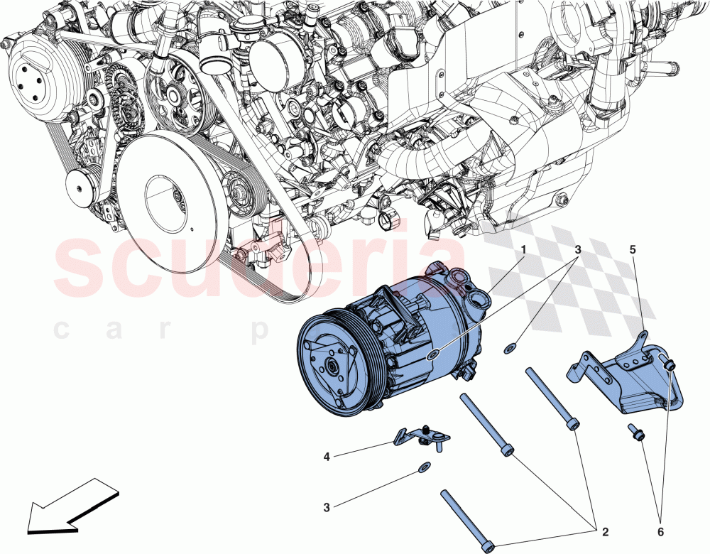 AC SYSTEM COMPRESSOR of Ferrari Ferrari 488 Spider