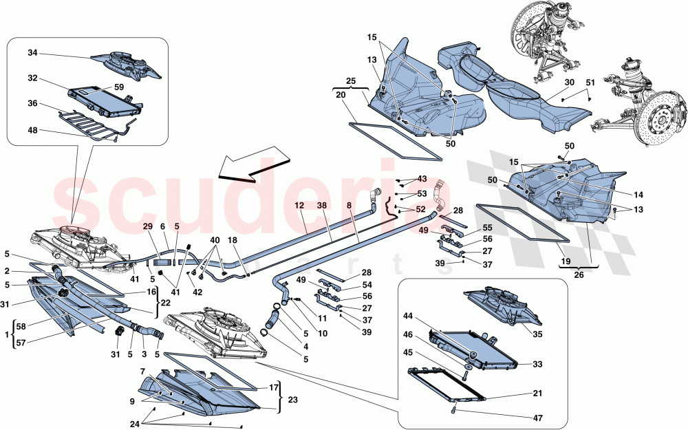 COOLING - RADIATORS AND AIR DUCTS of Ferrari Ferrari 458 Speciale Aperta