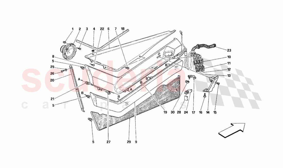 DOORS - INNER TRIMS -Not for Spider- of Ferrari Ferrari 348 (2.7 Motronic)