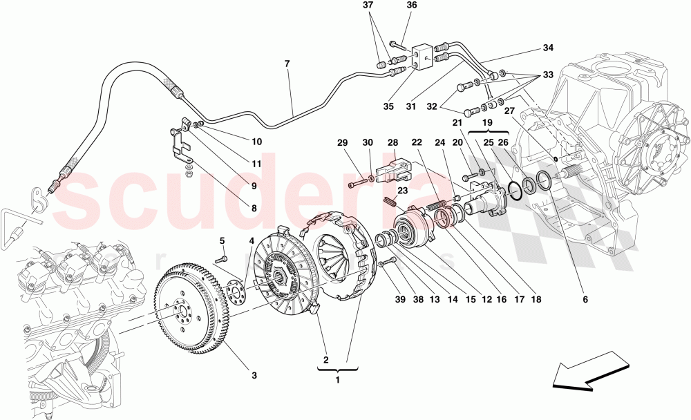 CLUTCH AND CONTROLS -Not for F1- of Ferrari Ferrari 430 Coupe