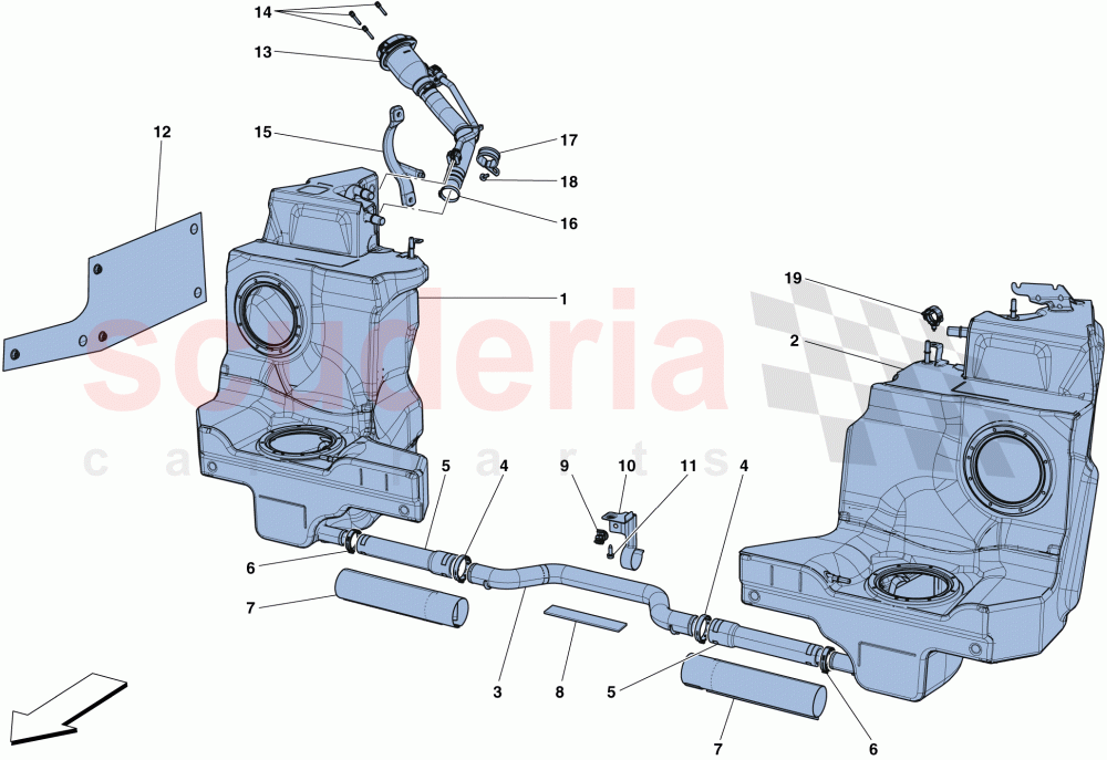 FUEL TANKS AND FILLER NECK of Ferrari Ferrari 488 GTB