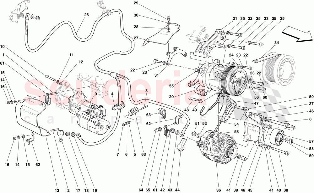 ALTERNATOR - STARTER MOTOR - AC COMPRESSOR of Ferrari Ferrari 612 Sessanta