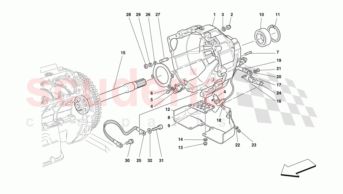 CLUTCH HOUSING -Valid for 456 GTA- of Ferrari Ferrari 456 GT/GTA