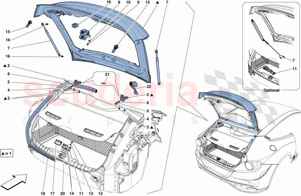 REAR LID AND OPENING MECHANISM of Ferrari Ferrari FF