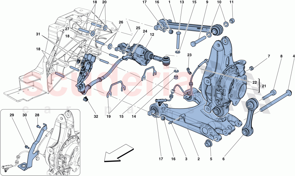 REAR SUSPENSION - ARMS of Ferrari Ferrari GTC4Lusso T
