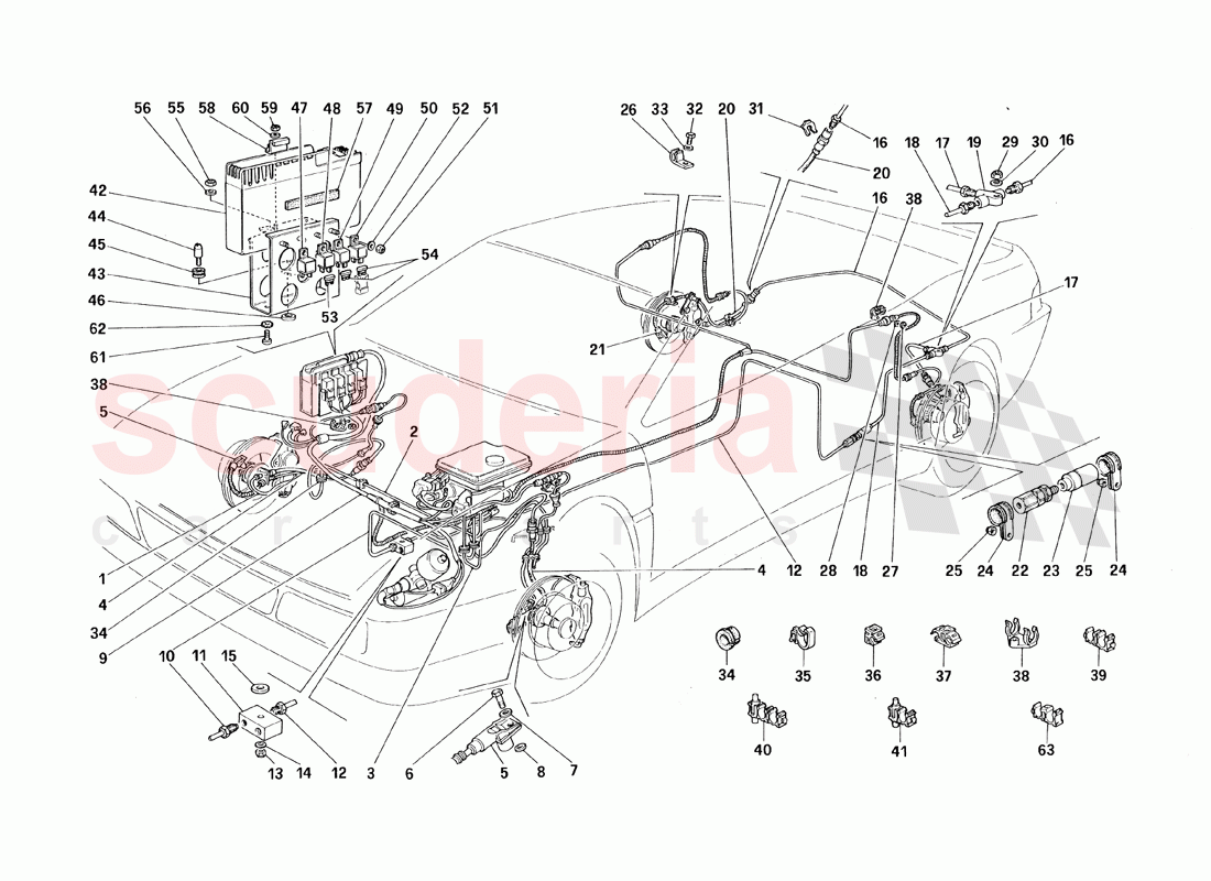 Brake System (With Antiskid) of Ferrari Ferrari 348 TS (1993)