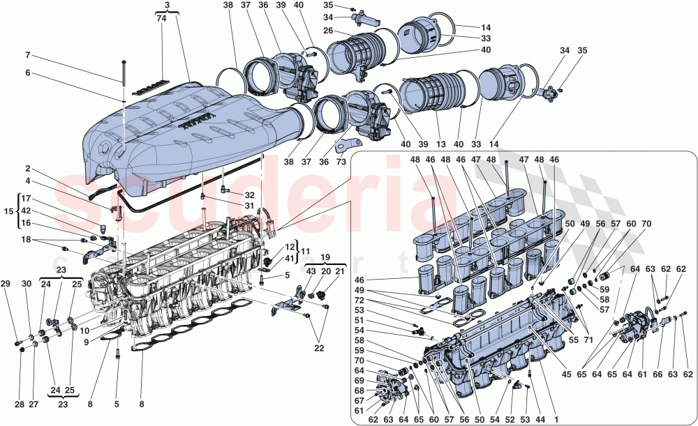 INTAKE MANIFOLD of Ferrari Ferrari LaFerrari Aperta