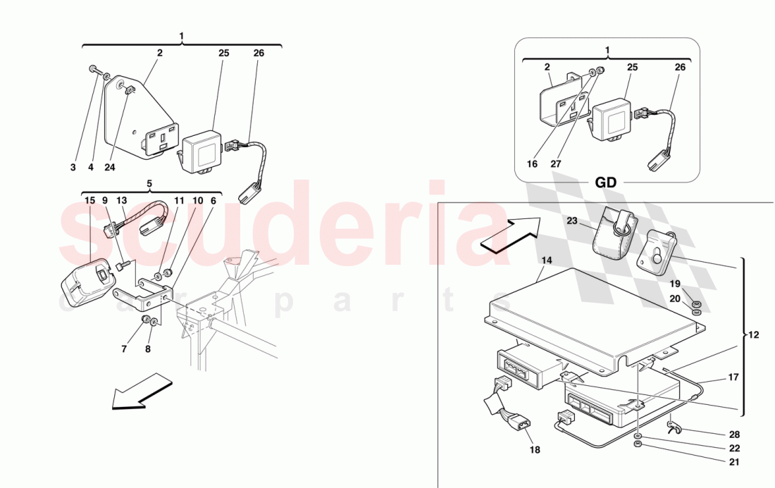 ANTI-THEFT ELECTRICAL BOARDS AND DEVICES of Ferrari Ferrari 550 Barchetta