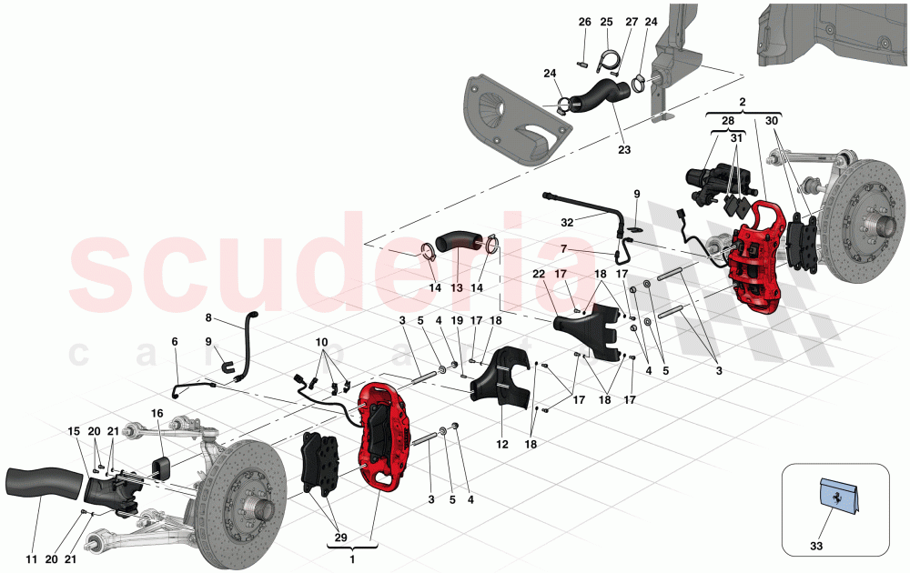 FRONT AND REAR BRAKE CALIPERS of Ferrari Ferrari LaFerrari