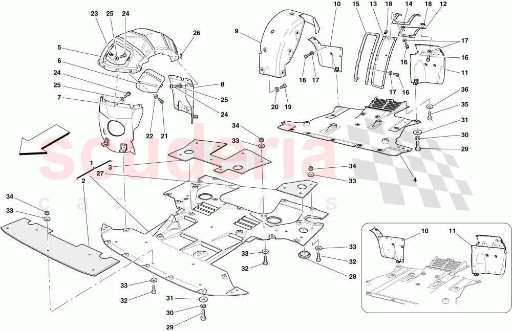 FLAT UNDERTRAY AND WHEELHOUSES of Ferrari Ferrari 612 Scaglietti