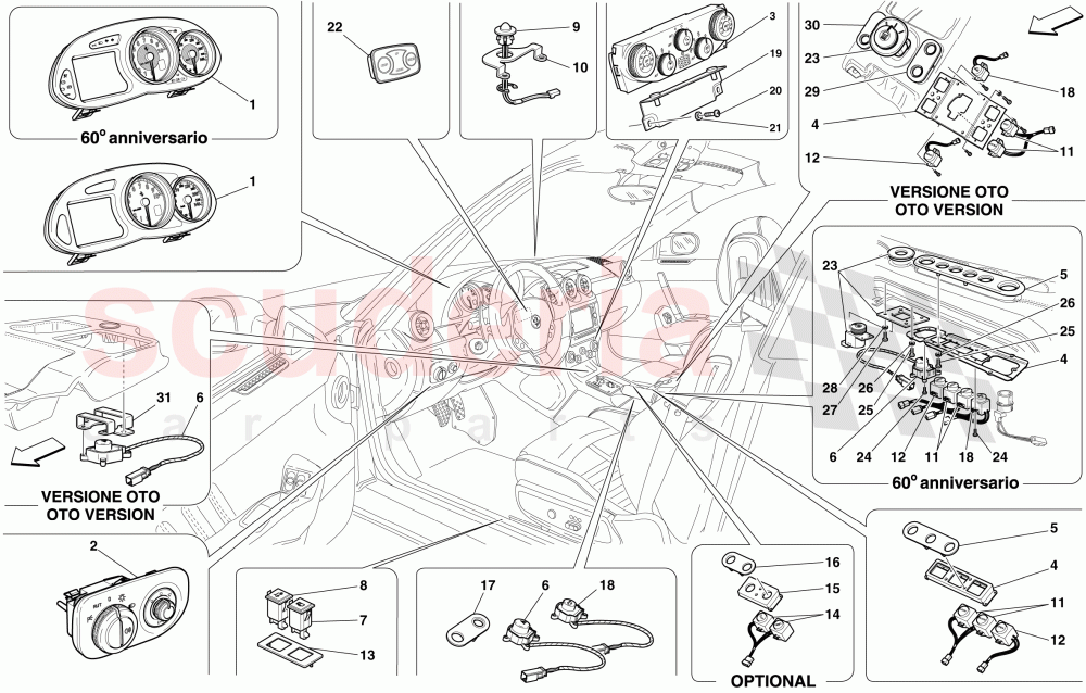 INSTRUMENTATION parts for Ferrari 612 Scaglietti
