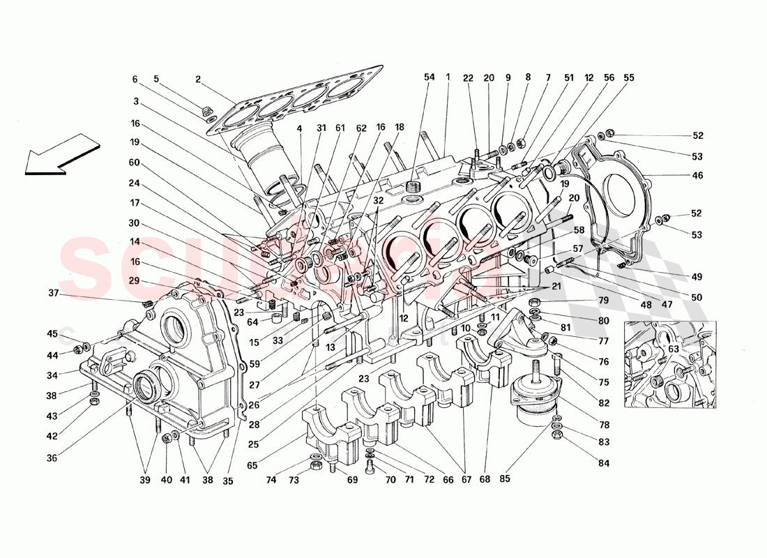 Crankcase of Ferrari Ferrari 348 TS (1993)