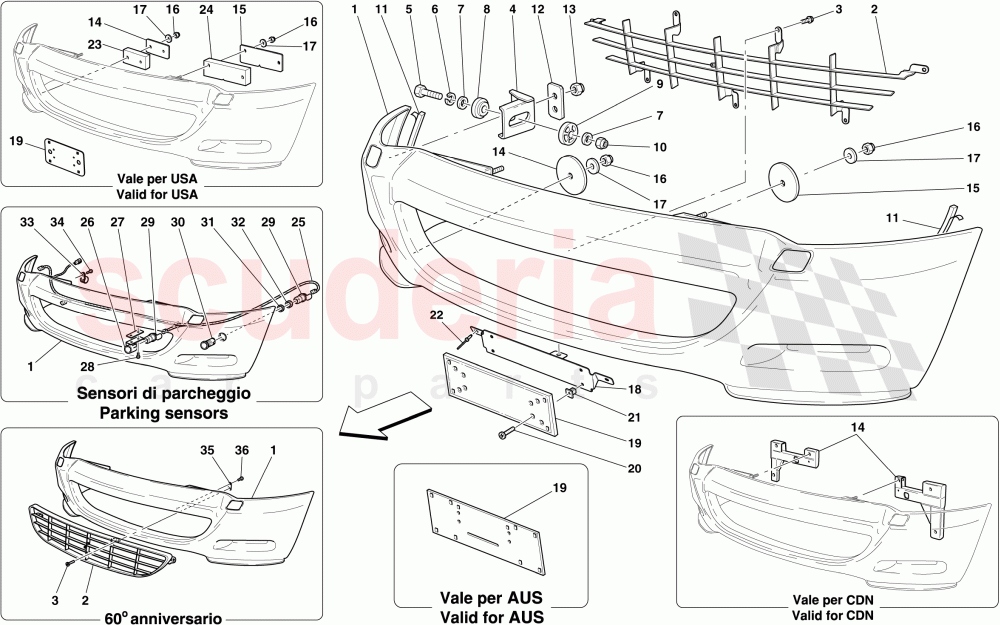 FRONT BUMPER of Ferrari Ferrari 612 Scaglietti