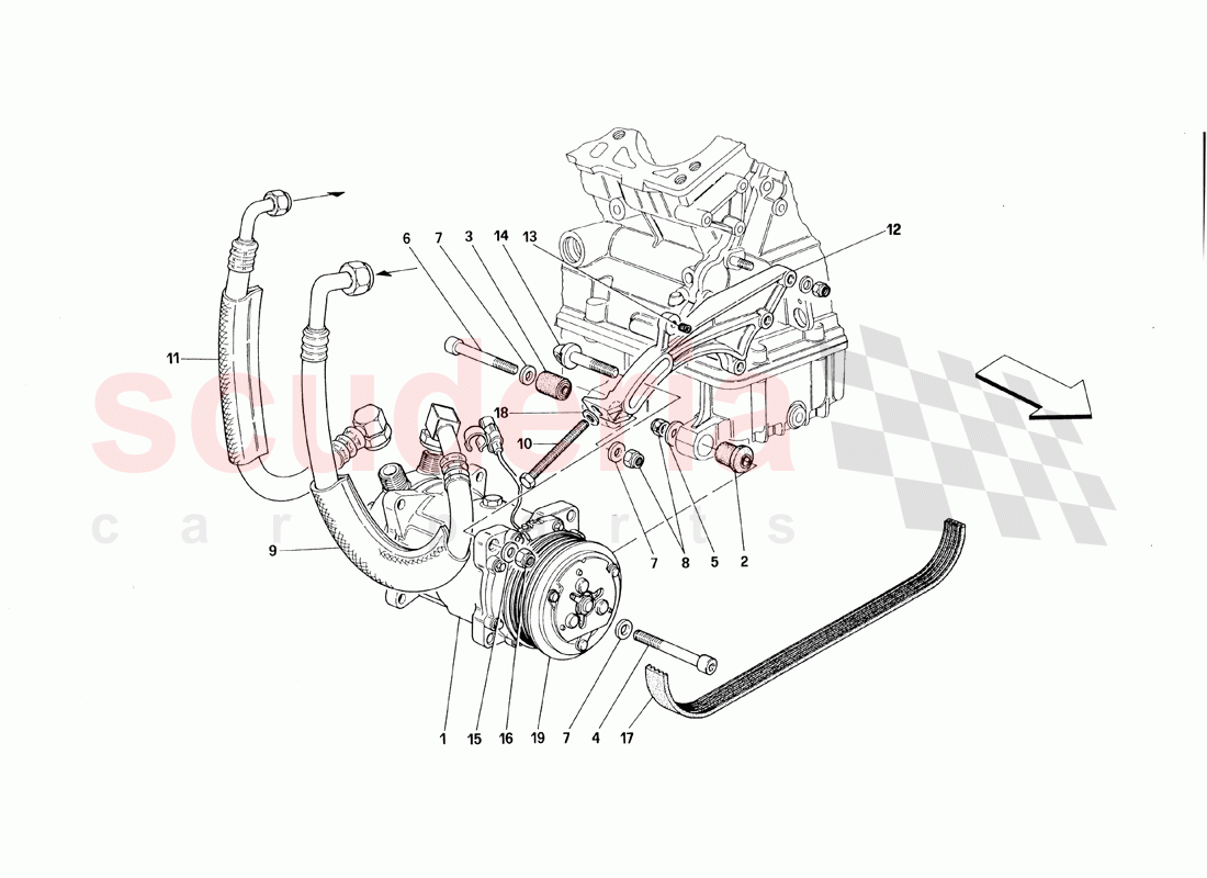 Air Conditioning Compressor of Ferrari Ferrari 348 TB (1993)