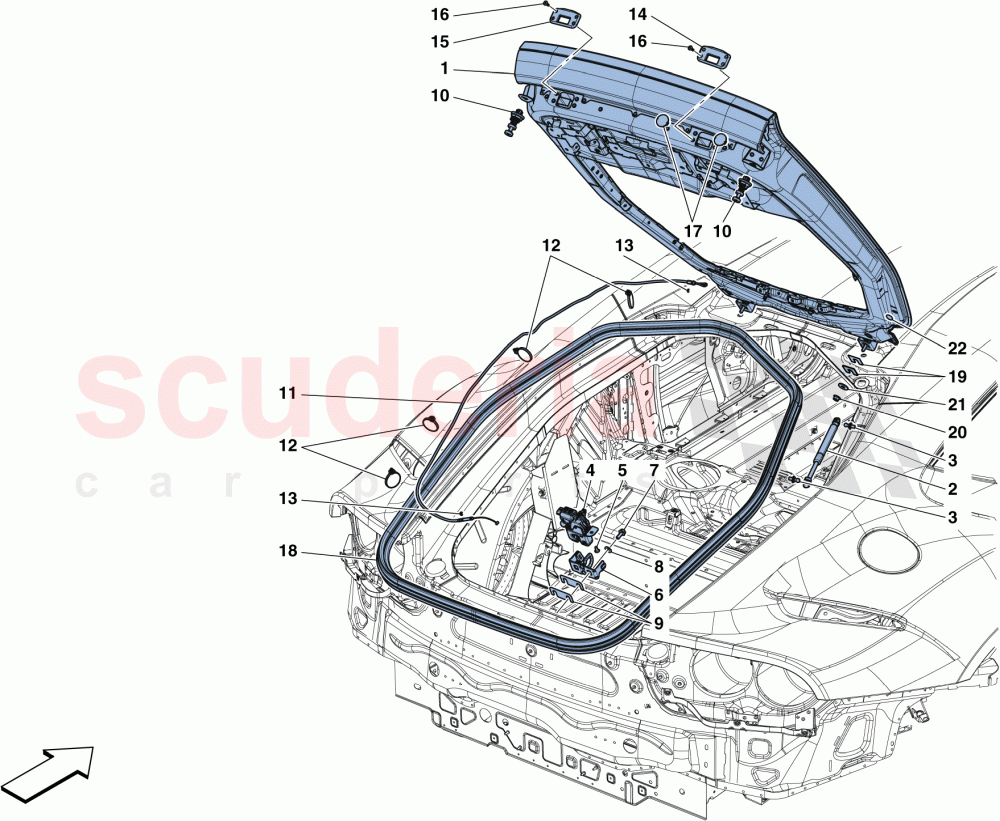 REAR LID AND OPENING MECHANISM parts for Ferrari 812 Superfast/GTS