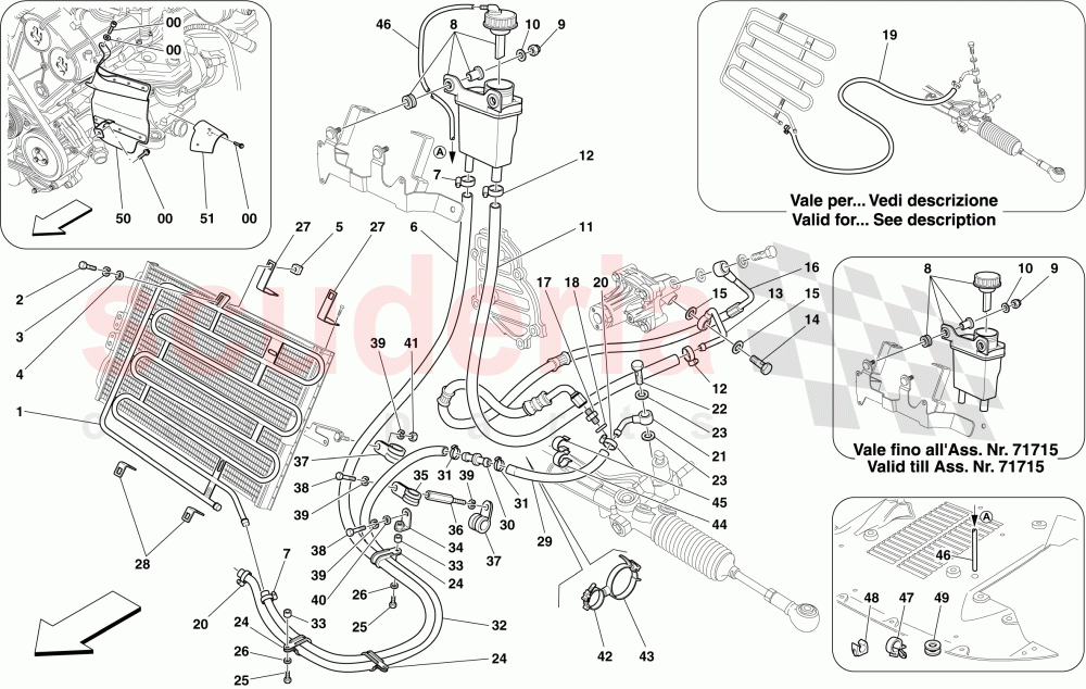 HYDRAULIC FLUID RESERVOIR FOR POWER STEERING SYSTEM AND COIL of Ferrari Ferrari 612 Sessanta