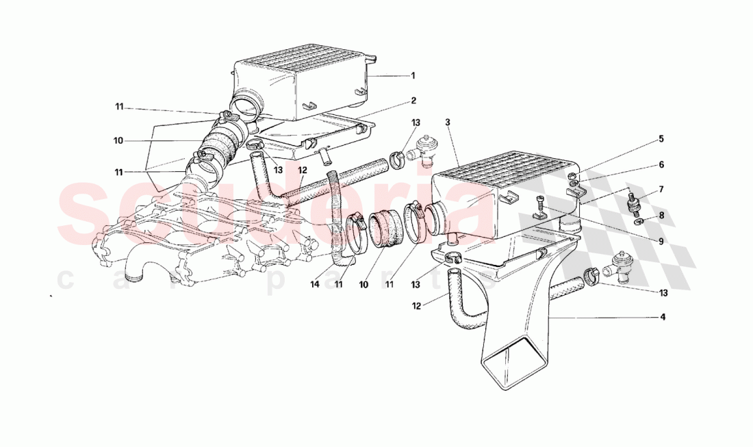 Heat exchangers of Ferrari Ferrari F40