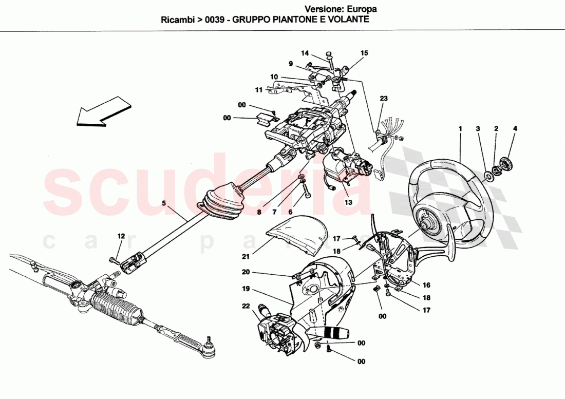 STEERING COLUMN AND STEERING WHEEL UNIT parts for Ferrari