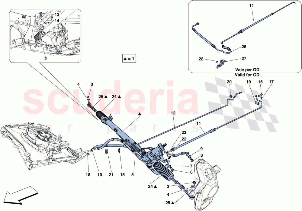HYDRAULIC POWER STEERING BOX of Ferrari Ferrari 488 GTB