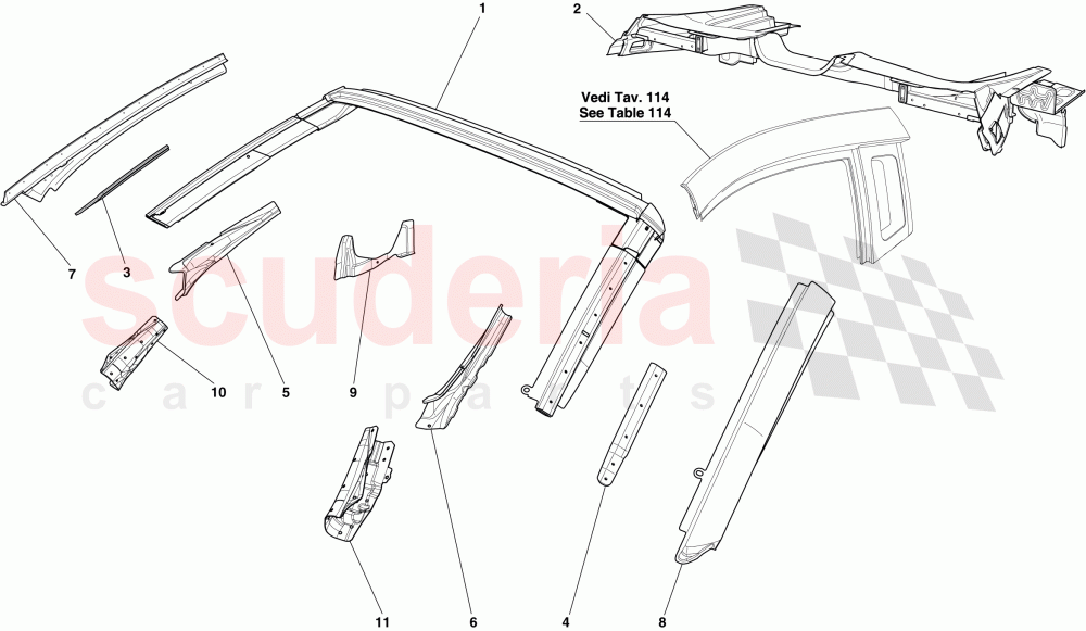 BODYSHELL - ROOF of Ferrari Ferrari 599 SA Aperta