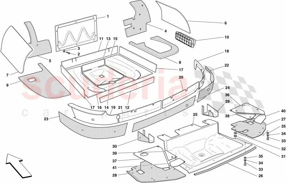 LUGGAGE COMPARTMENT INSULATION of Ferrari Ferrari 599 GTO