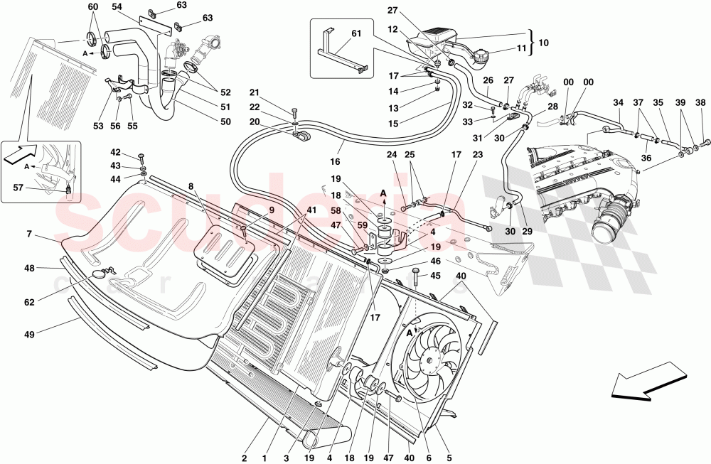 COOLING SYSTEM - RADIATOR AND HEADER TANK of Ferrari Ferrari 599 GTO