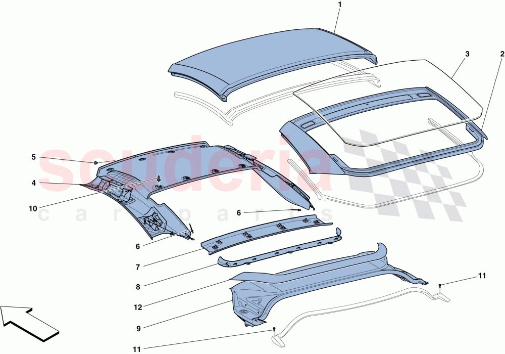 ELECTRIC ROOF: TRIM parts for Ferrari California T