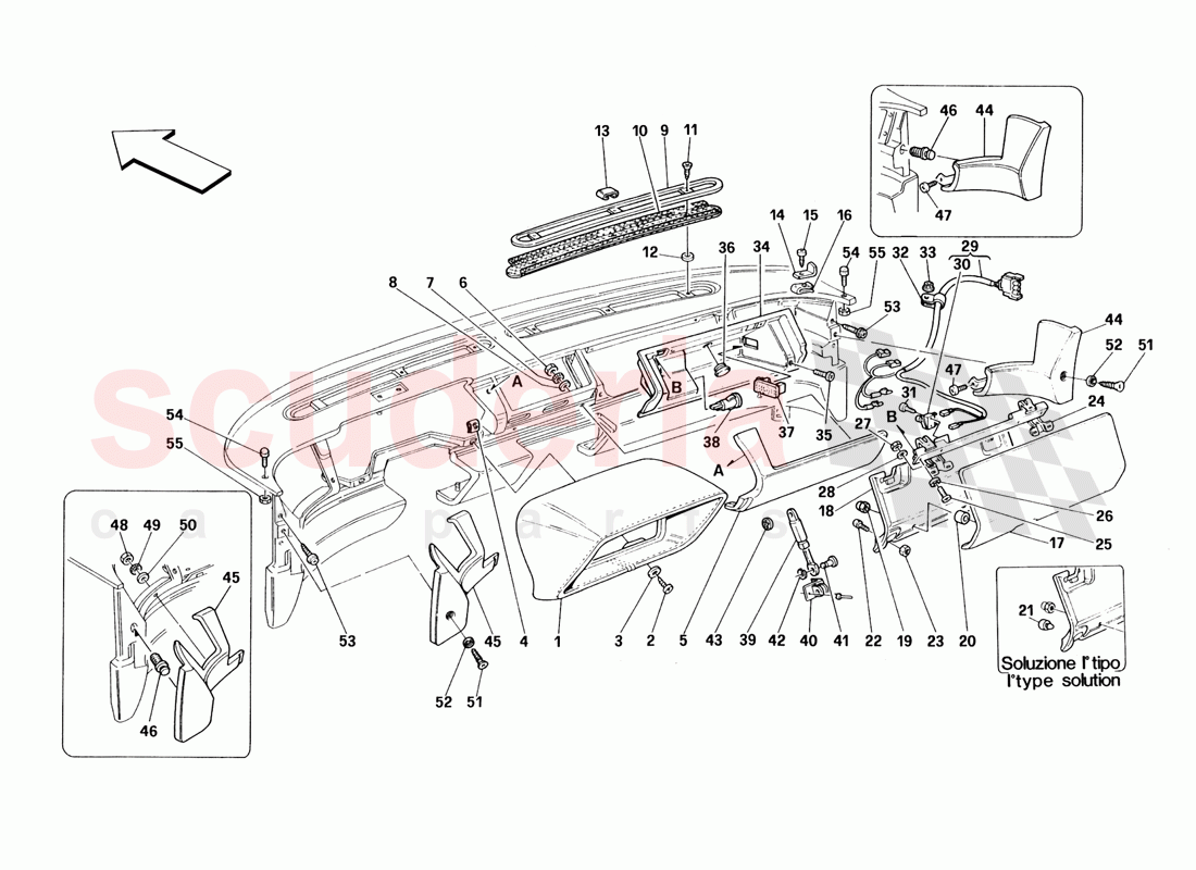 Dashboard - Trim and Accessories - Not for USA From M.Y. 90 of Ferrari Ferrari 348 TB (1993)