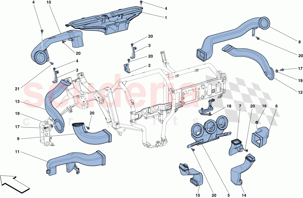 DASHBOARD AIR DUCTS of Ferrari Ferrari FF