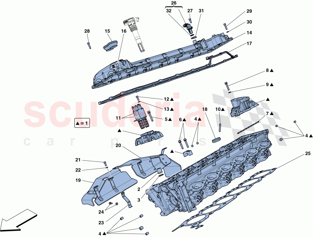 RIGHT HAND CYLINDER HEAD of Ferrari Ferrari GTC4Lusso