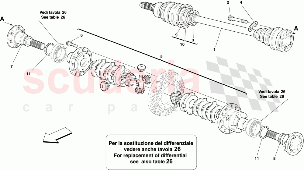 DIFFERENTIAL AND AXLE SHAFT of Ferrari Ferrari 599 GTO