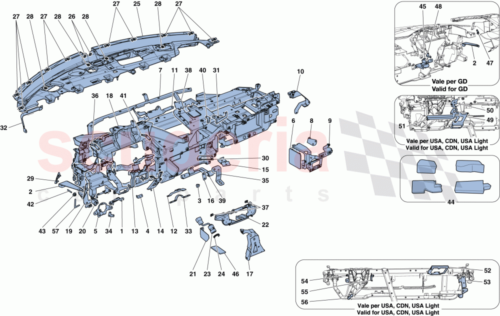 DASHBOARD - SUBSTRUCTURE of Ferrari Ferrari 488 GTB