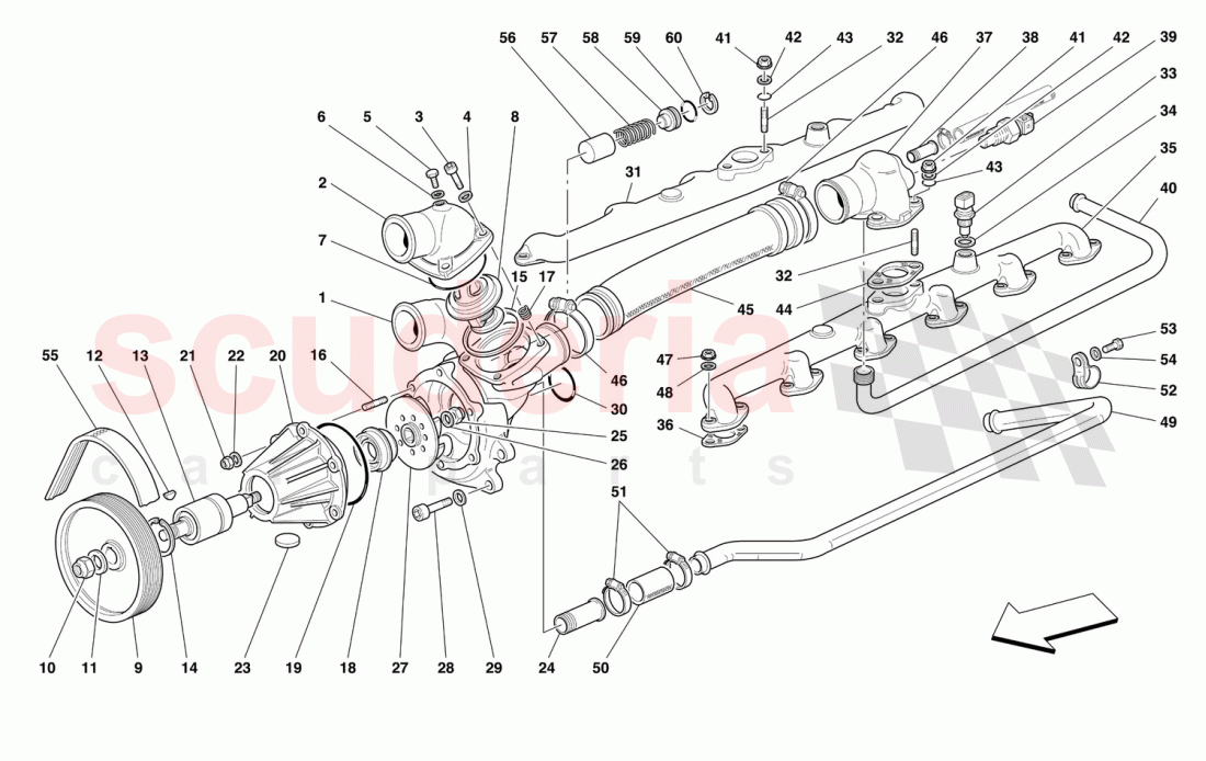 WATER PUMP of Ferrari Ferrari 550 Maranello