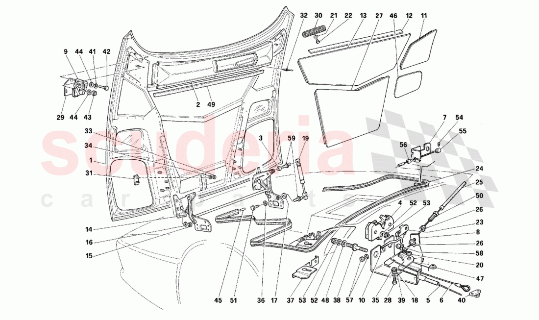 Front hood of Ferrari Ferrari 512 M